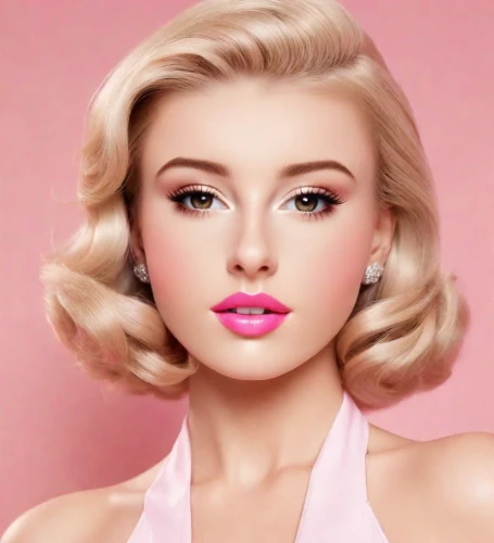 barbie doll,pink beauty,vintage makeup,barbie,doll's facial features,pink magnolia,50's style,marylin monroe,realdoll,airbrushed,valentine day's pin up,women's cosmetics,pompadour,pink lady,pin up,dahlia pink,pin up girl,marylyn monroe - female,pin-up,natural pink
