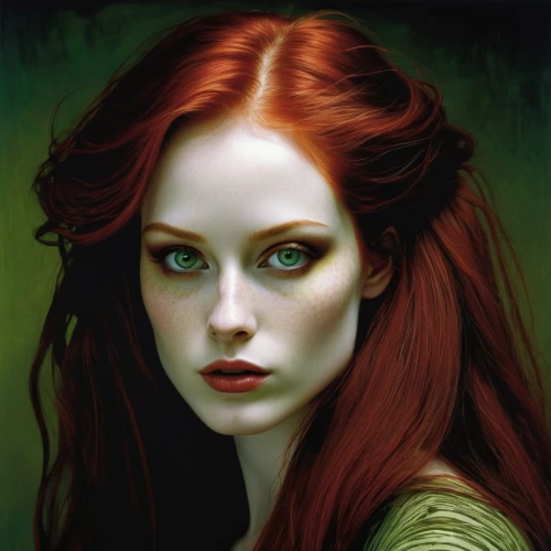 fantasy portrait,red-haired,dryad,redheads,mystical portrait of a girl,red head,redhead doll,fantasy art,the enchantress,redheaded,portrait of a girl,faery,gothic portrait,rusalka,girl portrait,romantic portrait,redhead,celtic queen,redhair,young woman,Illustration,Realistic Fantasy,Realistic Fantasy 29