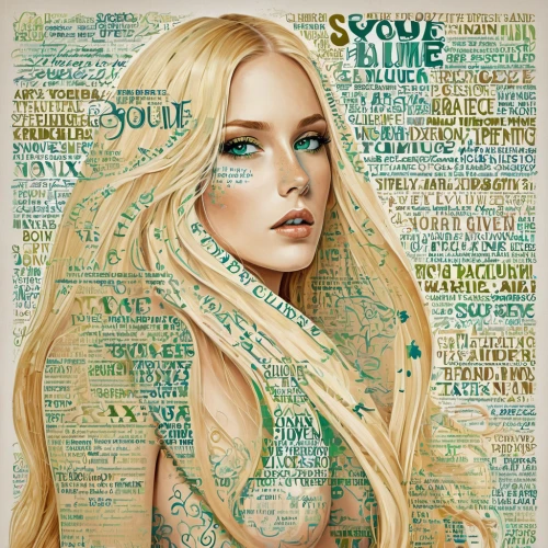 boho art,aphrodite,blonde woman,virgo,mermaid vectors,blonde girl,lotus art drawing,popart,mermaid background,blond girl,aquarius,siren,green mermaid scale,fashion illustration,cool blonde,lyrics,elsa,mermaid,modern pop art,the blonde in the river,Illustration,Vector,Vector 21