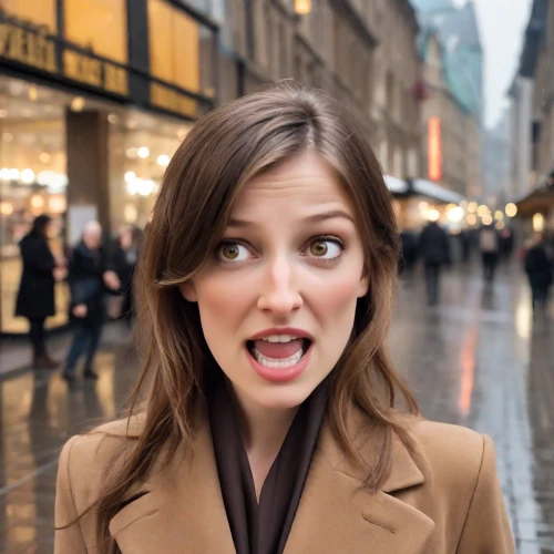 surprised,attractive woman,funny face,goofy face,british actress,facial expression,tongue,the girl's face,adorable,attractive,woman face,woman holding a smartphone,maya,corgi face,wide mouth,cute,woman pointing,ammo,on the street,facial expressions,Photography,Natural