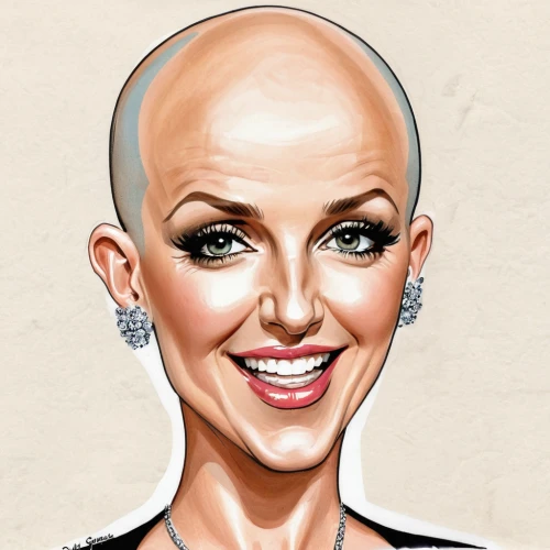 cancer illustration,cancer drawing,cancer icon,caricature,hair loss,breast-cancer,cancer ribbon,portrait of christi,bald,breast cancer ribbon,caricaturist,baldness,chemotherapy,facial cancer,chemo therapy,cancer awareness,breast cancer,cancer sign,female hollywood actress,short-tailed cancer,Illustration,Abstract Fantasy,Abstract Fantasy 23