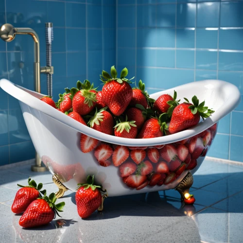strawberries in a bowl,fruit bowl,bathtub accessory,salad of strawberries,strawberries,fruit bowls,mock strawberry,strawberries cake,bathroom sink,strawberry plant,strawberry,strawberry dessert,bathtub,soap dish,red strawberry,strawberry tart,strawberry ripe,bowl of fruit,strawberry pie,cherries in a bowl,Photography,General,Realistic