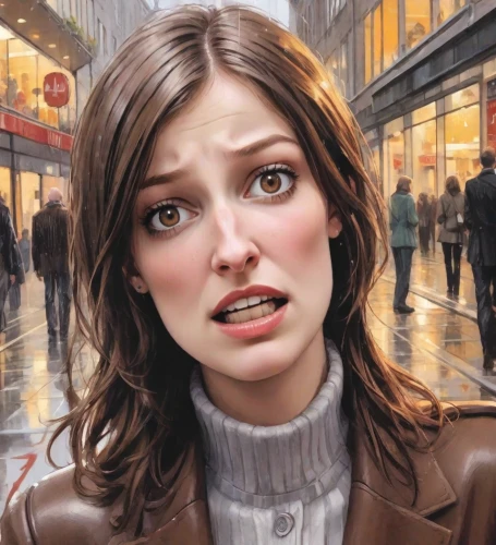 the girl's face,woman face,shopping icon,woman shopping,attractive woman,stressed woman,world digital painting,scared woman,woman's face,street artist,funny face,woman eating apple,facial expression,photoshop manipulation,digital painting,oil painting on canvas,astonishment,surprised,pedestrian,expression,Digital Art,Comic