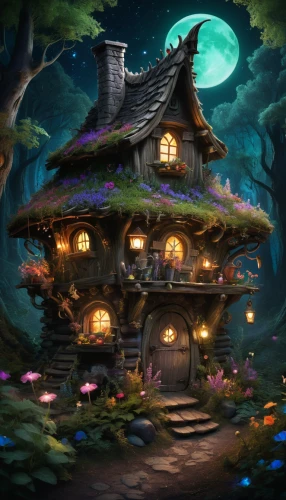 witch's house,fairy house,witch house,fairy village,house in the forest,halloween background,fantasy picture,little house,fairy door,ancient house,crooked house,cottage,the haunted house,tree house,the gingerbread house,wooden house,small house,fairy tale castle,halloween scene,treasure house,Illustration,Realistic Fantasy,Realistic Fantasy 02