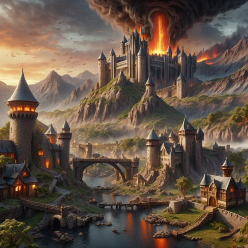 fantasy landscape,fantasy world,fantasy picture,fantasy art,fantasy city,hogwarts,3d fantasy,castle of the corvin,fairy tale castle,heroic fantasy,castel,world digital painting,northrend,hot-air-balloon-valley-sky,knight's castle,arcanum,new castle,medieval town,ruined castle,mountain settlement