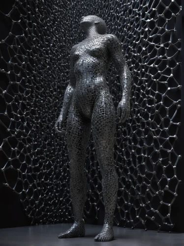 humanoid,silver,primitive man,3d man,space-suit,sackcloth textured,silver octopus,3d figure,metal figure,gradient mesh,biomechanical,chain mail,3d render,cinema 4d,silver surfer,cybernetics,artist's mannequin,gunmetal,steel sculpture,exoskeleton,Photography,Artistic Photography,Artistic Photography 11