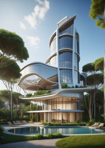 futuristic architecture,modern architecture,luxury property,3d rendering,futuristic art museum,golf hotel,eco hotel,luxury real estate,luxury hotel,hotel w barcelona,largest hotel in dubai,solar cell base,luxury home,eco-construction,modern building,modern house,jewelry（architecture）,contemporary,hotel riviera,hotel barcelona city and coast,Photography,General,Realistic
