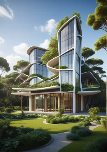 eco-construction,futuristic architecture,eco hotel,modern architecture,solar cell base,luxury property,3d rendering,futuristic art museum,cubic house,luxury real estate,dunes house,golf hotel,modern house,archidaily,modern building,smart house,kirrarchitecture,arhitecture,glass facade,sky space concept,Photography,General,Realistic