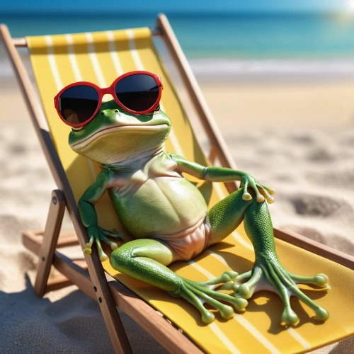 frog background,kermit,kermit the frog,woman frog,green frog,frog through,pacific treefrog,true frog,man frog,frog figure,to sunbathe,frog king,frog,water frog,deckchair,beach background,jazz frog garden ornament,frog man,sunbathing,iguana,Photography,General,Realistic