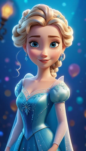 elsa,princess anna,princess sofia,cinderella,the snow queen,frozen,rapunzel,fairy tale character,tiana,tangled,disney character,white rose snow queen,princess' earring,ice princess,ball gown,princess,suit of the snow maiden,cute cartoon character,ice queen,rosa 'the fairy,Unique,3D,Isometric