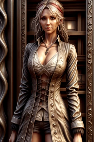 female doctor,leather texture,femme fatale,steampunk,celtic queen,librarian,game character,businesswoman,business woman,female model,imperial coat,barmaid,blonde woman,female doll,women's clothing,bolero jacket,sorceress,veronica,secretary,corset