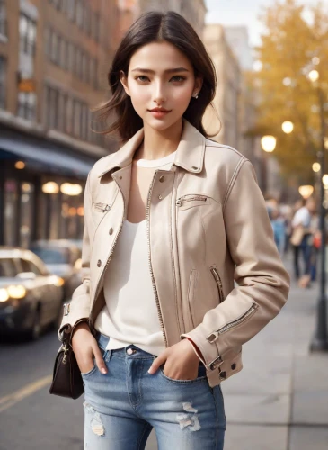 women fashion,menswear for women,bolero jacket,fashion street,woman in menswear,fashionable girl,leather jacket,fashion vector,neutral color,asian woman,fashion girl,women clothes,female model,smart look,phuquy,street fashion,on the street,model beauty,japanese woman,50's style,Photography,Commercial