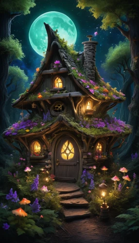 witch's house,witch house,fairy house,fairy door,halloween background,fantasy picture,fairy village,witch's hat icon,ancient house,the haunted house,druid grove,halloween scene,devilwood,house in the forest,crooked house,halloween pumpkin gifts,halloween poster,fantasy art,halloween illustration,children's fairy tale,Illustration,Realistic Fantasy,Realistic Fantasy 02