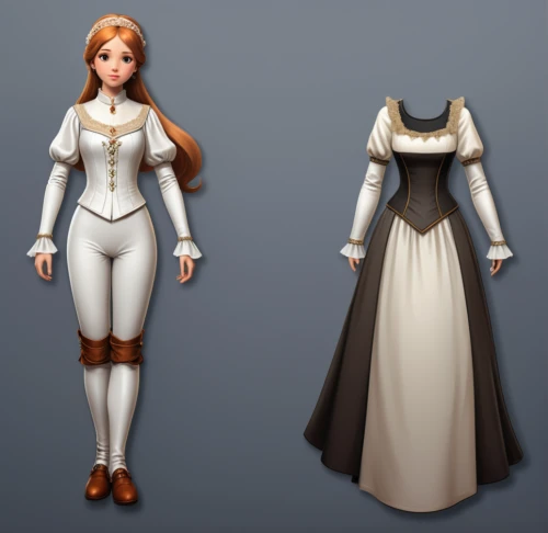 bridal clothing,women's clothing,suit of the snow maiden,wedding dresses,costume design,women clothes,3d model,bodice,ladies clothes,costumes,white clothing,victorian fashion,cinderella,jane austen,victorian lady,fairy tale character,white winter dress,collected game assets,lady medic,dressmaker,Illustration,Realistic Fantasy,Realistic Fantasy 07