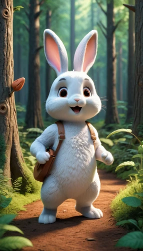 thumper,cute cartoon character,white bunny,wood rabbit,wild rabbit,jack rabbit,forest animal,white rabbit,peter rabbit,little bunny,little rabbit,rebbit,cottontail,hare trail,bunny,hoppy,snowshoe hare,domestic rabbit,baby bunny,european rabbit,Unique,3D,3D Character