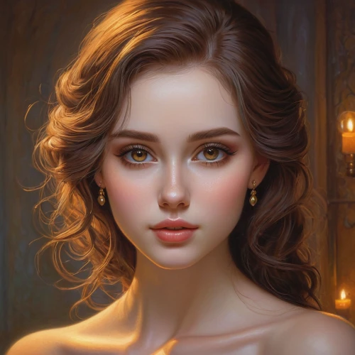romantic portrait,mystical portrait of a girl,fantasy portrait,girl portrait,portrait of a girl,romantic look,young woman,portrait background,fantasy art,young lady,world digital painting,golden eyes,fairy tale character,luminous,artist portrait,woman portrait,female beauty,oil painting,pretty young woman,emile vernon,Illustration,Realistic Fantasy,Realistic Fantasy 27
