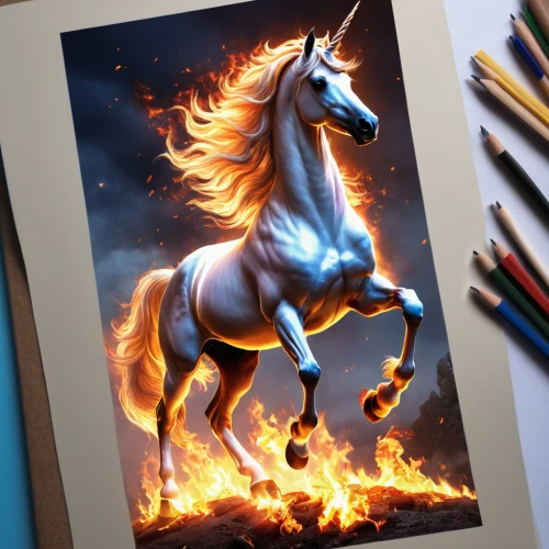 fire horse,unicorn art,colorful horse,unicorn background,painted horse,fire screen,equine,fantasy art,unicorn,flame spirit,golden unicorn,pegasus,constellation unicorn,fire background,frame illustration,firespin,portrait animal horse,black horse,arabian horse,carnival horse,Photography,General,Realistic