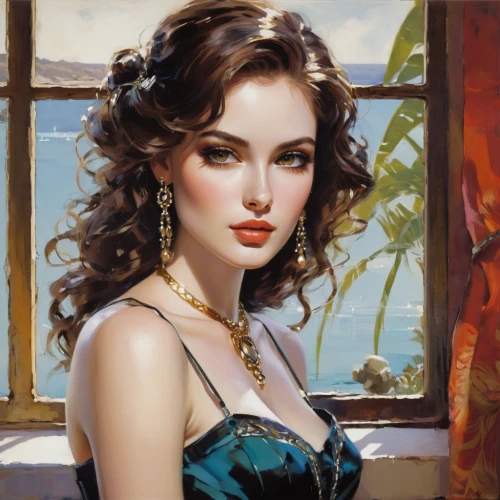 emile vernon,romantic portrait,oil painting,young woman,fantasy art,italian painter,art painting,oil painting on canvas,fantasy portrait,vintage art,jasmine crape,vintage woman,carol m highsmith,romantic look,comely,young lady,portrait of a girl,pretty young woman,beautiful woman,lilian gish - female,Conceptual Art,Oil color,Oil Color 09