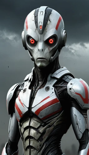 alien warrior,grey fox,humanoid,silver surfer,shepard,war machine,cyborg,red eyes,fire red eyes,cybernetics,sci fi,3d man,spartan,steel man,droid,male character,tekwan,red-eye effect,alien,martian,Illustration,Realistic Fantasy,Realistic Fantasy 17