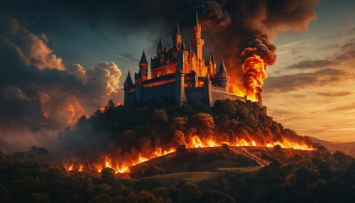 fantasy picture,the conflagration,fire background,pillar of fire,heroic fantasy,castle of the corvin,burned down,sweden fire,burning earth,3d fantasy,hogwarts,burned mount,hall of the fallen,conflagration,fantasy world,fire mountain,kings landing,dragon fire,fire land,fire in the mountains,Photography,General,Fantasy