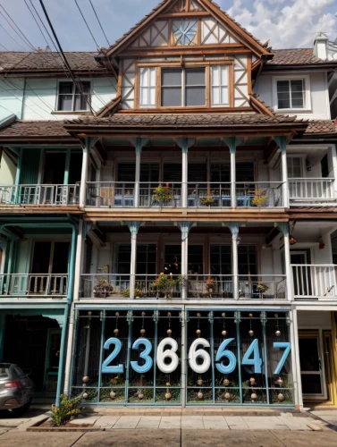half-timbered,house numbering,homes for sale in hoboken nj,half timbered,homes for sale hoboken nj,puerto varas,half-timbered house,built in 1929,hoboken condos for sale,house number 1,half-timbered houses,balconies,two story house,1955 montclair,wooden facade,old town house,facade painting,timber framed building,namsan hanok village,address