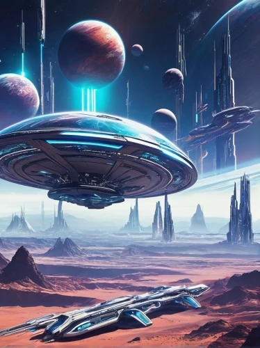futuristic landscape,scifi,sci fiction illustration,sci fi,federation,sci-fi,sci - fi,alien planet,science fiction,starship,extraterrestrial life,alien world,science-fiction,cg artwork,space ships,colony,voyager,alien ship,exoplanet,binary system,Conceptual Art,Sci-Fi,Sci-Fi 04