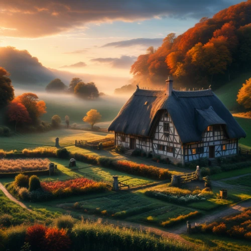 home landscape,romania,autumn morning,autumn landscape,autumn idyll,holland,autumn scenery,poland,one autumn afternoon,netherlands,belgium,carpathians,autumn light,bucovina romania,lonely house,autumn day,house in mountains,little house,country house,house in the forest,Photography,General,Fantasy