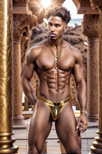 african american male,adonis,greek god,pharaoh,milk chocolate,hercules winner,bodybuilder,male model,bodybuilding,hercules,body building,stud yellow,pharaonic,brown chocolate,panamanian balboa,aladin,chocolate cream,egyptian,faun,bronze