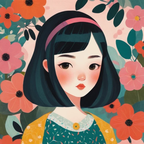japanese floral background,floral background,girl in flowers,girl in a wreath,floral poppy,washi tape,flower painting,retro flowers,vintage floral,blossom,flower background,pink floral background,floral doodles,kimono fabric,blossoms,vintage girl,rosy,flower wall en,flower girl,japanese anemone,Illustration,Vector,Vector 08