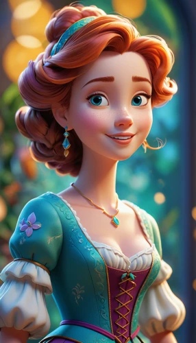 princess anna,princess sofia,rapunzel,merida,elsa,tiana,cinderella,tangled,fairy tale character,disney character,agnes,the snow queen,frozen,elf,snow white,rosa 'the fairy,princess' earring,rosa ' the fairy,jasmine,fairytale characters,Unique,3D,Isometric