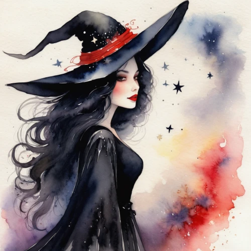 witch,witch hat,halloween witch,witch's hat,witches hat,witches' hats,witch ban,black hat,witch broom,celebration of witches,witches,sorceress,witch's hat icon,the witch,scarlet witch,the hat of the woman,queen of the night,watercolor,pointed hat,wicked witch of the west,Illustration,Realistic Fantasy,Realistic Fantasy 16