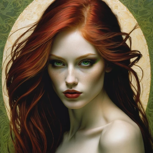 red-haired,fantasy portrait,redheads,red head,redhead doll,faery,redheaded,mystical portrait of a girl,dryad,redhair,redhead,fantasy art,faerie,gothic portrait,poison ivy,romantic portrait,the enchantress,rusalka,sorceress,red ginger,Illustration,Realistic Fantasy,Realistic Fantasy 29