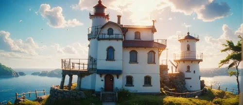 lighthouse,sunken church,fairytale castle,fairy tale castle,island church,water castle,red lighthouse,house of the sea,light house,house by the water,gold castle,little church,summit castle,fairy chimney,petit minou lighthouse,knight's castle,press castle,house with lake,lookout tower,ghost castle,Photography,General,Cinematic
