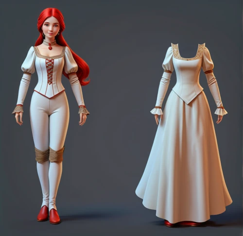 3d model,bridal clothing,3d figure,women's clothing,lady medic,suit of the snow maiden,3d modeling,3d rendered,low poly,transistor,rose white and red,3d render,low-poly,nurse uniform,women clothes,costume design,overskirt,wedding dresses,costumes,designer dolls,Conceptual Art,Fantasy,Fantasy 01