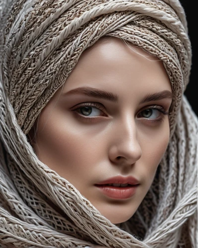 headscarf,turban,beautiful bonnet,muslim woman,islamic girl,shawl,hijab,women's accessories,artificial hair integrations,arabian,bonnet,scarf,muslima,arab,hijaber,argan,veil,raw silk,skin texture,women's cosmetics,Photography,General,Realistic