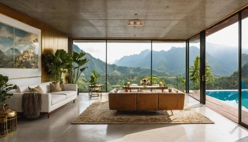 luxury bathroom,mid century modern,house in mountains,house in the mountains,mid century house,tropical house,laos,bamboo curtain,kauai,beautiful home,vietnam,cabana,moorea,peru i,tile kitchen,interior modern design,the cabin in the mountains,chalet,sliding door,pool house,Photography,General,Realistic