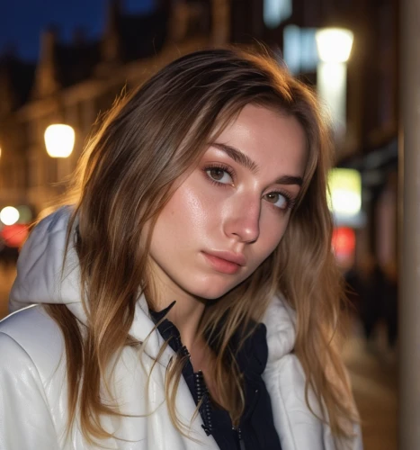 photo session at night,paris,city ​​portrait,sofia,girl portrait,night photo,on the street,semi-profile,pretty young woman,angel face,model beauty,female model,beautiful face,daphne,beautiful young woman,natural cosmetic,bokeh,portrait of a girl,orla,moody portrait,Photography,General,Realistic