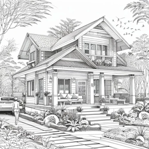 house drawing,houses clipart,coloring page,floorplan home,coloring pages,exterior decoration,garden elevation,house floorplan,residential house,smart home,house shape,3d rendering,residential property,bungalow,core renovation,home landscape,mono-line line art,house painting,family home,suburban,Design Sketch,Design Sketch,Fine Line Art