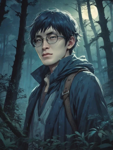 bran,forest man,cg artwork,male elf,yukio,portrait background,harry potter,game illustration,potter,newt,forest background,fantasy portrait,rowan,forest dark,guilinggao,world digital painting,the woods,botargo,the wanderer,digital painting,Photography,Realistic