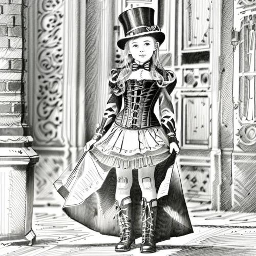 victorian style,victorian fashion,victorian lady,victorian,steampunk,gothic fashion,aristocrat,fashion doll,imperial coat,ringmaster,fashionable girl,hatter,the victorian era,fashion girl,fairy tale character,stovepipe hat,vexiernelke,alice,gothic style,top hat,Design Sketch,Design Sketch,Pencil Line Art