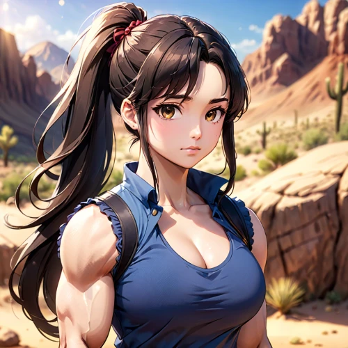 maya,dacia,desert background,kayano,honmei choco,hong,wuchang,muscle woman,xiangwei,sanya,japanese sakura background,sakura background,erika,portrait background,ganai,lechona,xiaochi,mikuru asahina,hiking,ponytail,Anime,Anime,Traditional