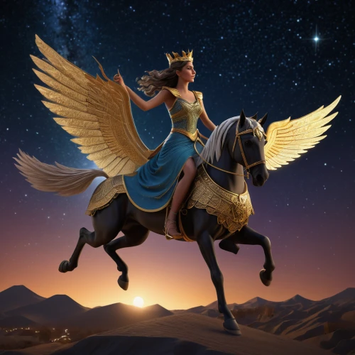 pegasus,athena,constellation unicorn,constellation centaur,horoscope libra,sagittarius,golden unicorn,guardian angel,fantasy picture,zodiac sign libra,queen of the night,perseus,star sign,show off aurora,angel moroni,celestial event,horoscope taurus,pegaso iberia,star illustration,the sphinx,Conceptual Art,Daily,Daily 02