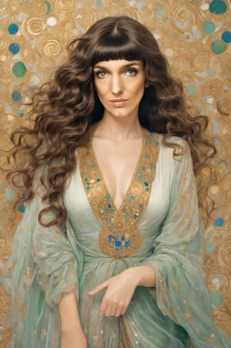 cleopatra,fantasy portrait,persian poet,persian,miss circassian,iranian,mucha,celtic queen,priestess,mary-gold,art nouveau,art deco woman,mystical portrait of a girl,zodiac sign libra,cepora judith,artemisia,dulzaina,fashion illustration,fantasy woman,rusalka