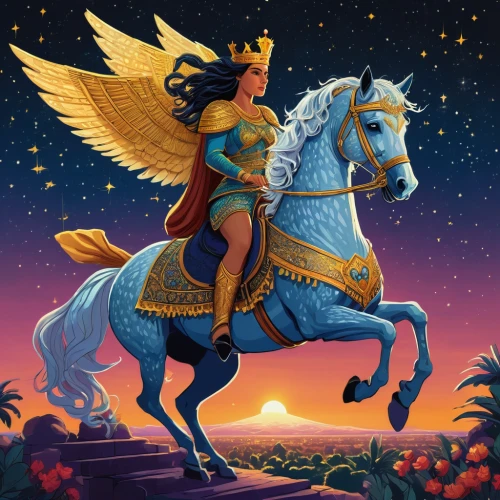 pegasus,wonderwoman,joan of arc,goddess of justice,queen of the night,fantasy woman,constellation unicorn,pegaso iberia,perseus,golden unicorn,mythological,zodiac sign libra,athena,sagittarius,cleopatra,wonder woman city,wonder woman,the zodiac sign taurus,chariot,queen of liberty,Conceptual Art,Daily,Daily 02