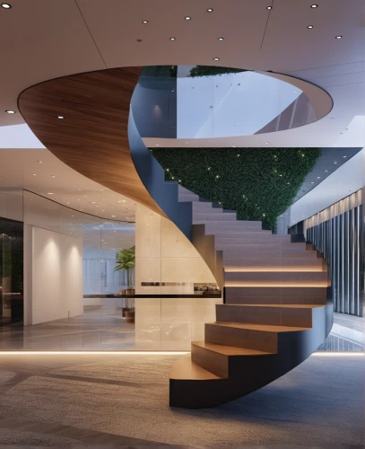 circular staircase,interior modern design,winding staircase,outside staircase,staircase,spiral staircase,futuristic architecture,modern architecture,modern house,sky space concept,penthouse apartment,luxury home interior,interior design,modern living room,archidaily,modern office,wooden stairs,modern decor,3d rendering,futuristic art museum,Photography,General,Realistic