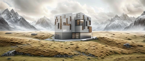 cube stilt houses,cubic house,cube house,solar cell base,peter-pavel's fortress,mountain settlement,terraforming,ice castle,syringe house,megalith facility harhoog,mountain hut,house in mountains,futuristic landscape,ice hotel,blockhouse,fallout shelter,ghost castle,post-apocalyptic landscape,inverted cottage,snowhotel