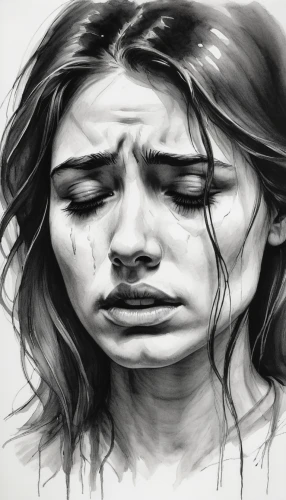 depressed woman,child crying,charcoal drawing,crying man,wall of tears,sorrow,sad woman,charcoal pencil,tearful,anxiety disorder,crying heart,worried girl,grief,anguish,stop youth suicide,baby crying,teardrops,baby's tears,hand digital painting,resentment,Photography,Black and white photography,Black and White Photography 04