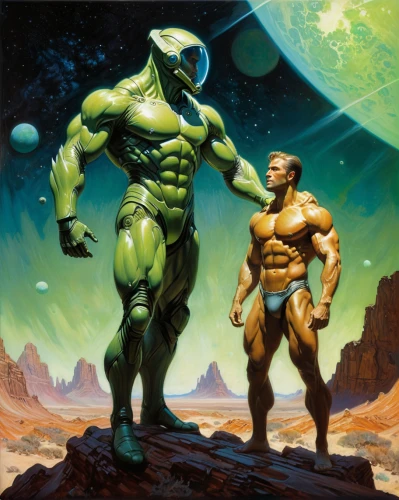 sci fiction illustration,body-building,dr. manhattan,cleanup,patrol,science fiction,heroic fantasy,incredible hulk,workout icons,science-fiction,avenger hulk hero,muscle man,he-man,body building,sci fi,marvel comics,album cover,warrior and orc,gas planet,green lantern,Illustration,Realistic Fantasy,Realistic Fantasy 03
