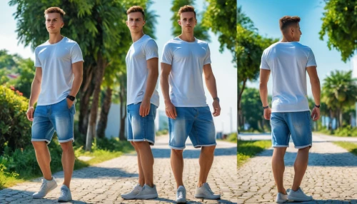 boys fashion,bermuda shorts,summer clothing,men clothes,stilts,standing man,male model,elongated,jeans pattern,jeans background,loss,clothing,mirroring,elongate,men's wear,summer items,photoshop manipulation,mannequins,long-sleeved t-shirt,image manipulation,Photography,General,Realistic
