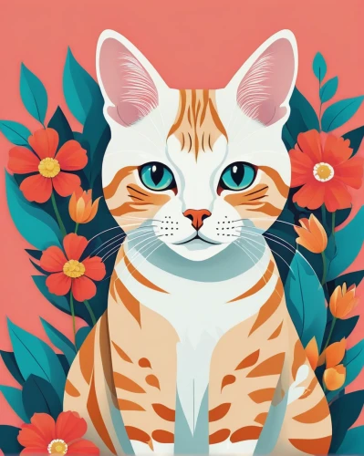 flower cat,cat vector,vector illustration,seamless pattern,flower animal,floral background,calico cat,cat on a blue background,pet portrait,orange floral paper,vector art,seamless pattern repeat,cat portrait,adobe illustrator,drawing cat,floral digital background,vector graphic,tabby cat,pink floral background,cartoon cat,Photography,General,Realistic